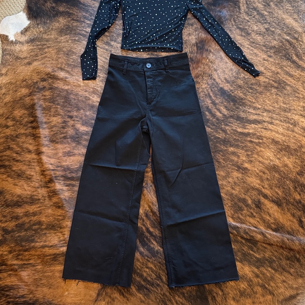 NWOT Zara Black Wide Leg Jeans